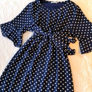Orange Creek Blue Polkadot Dress